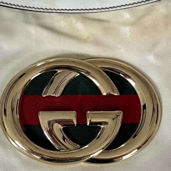 Vintage Gucci Britt Off White Hobo Shoulder Handbag Oversized GG 162740 - Picture 6 of 11
